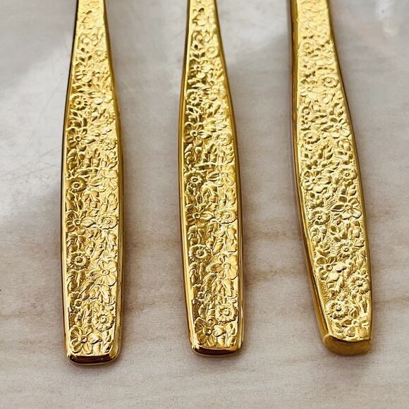 8pc INTERNATIONAL SILVER Golden Spring Garden Rogers Cutlery Flatware Knife Fork - Picture 8 of 8